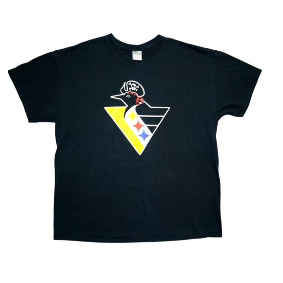 Pittsburgh Sports Mash-Up Tee – Gildan – Size XL – Pirates x Penguins x Steelers - Picture 1 of 4